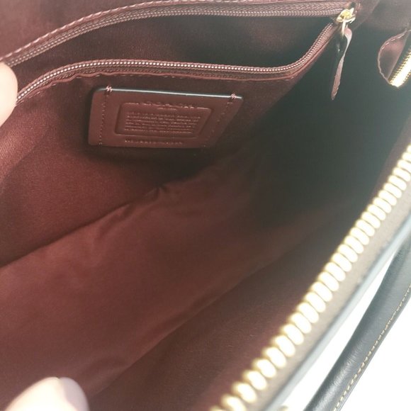 Coach Womens Brown Signature Canvas Ski Patches Double Handles Katy Satc… - Picture 5 of 13